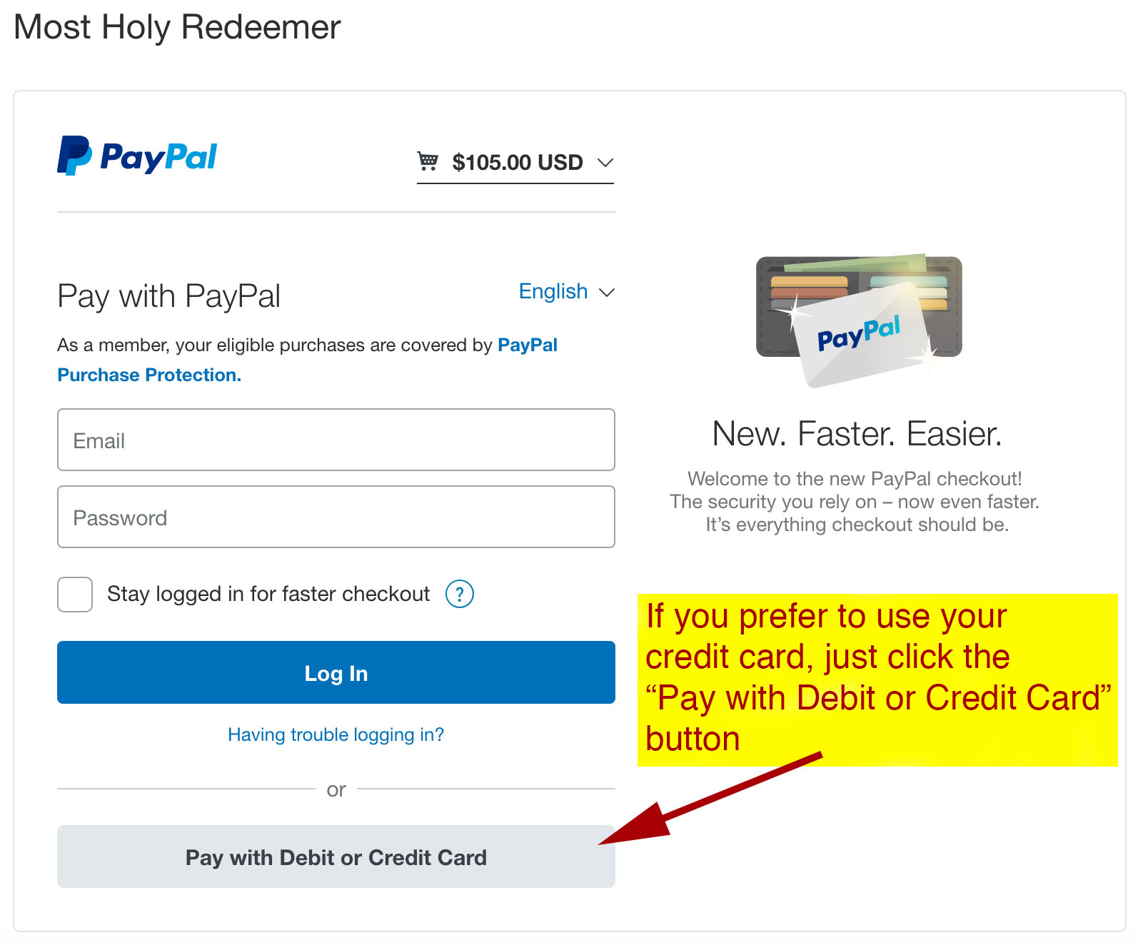 Our preferred payment method is online! pay online with paypal or your credit card